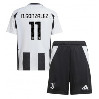 Juventus Nicolas Gonzalez #11 Heimtrikotsatz Kinder 2024-25 Kurzarm (+ Kurze Hosen)